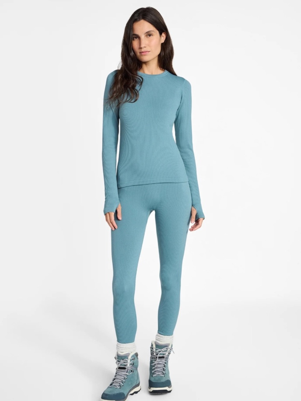Ozark Trail Teal Long Sleeve Ribbed Top Sz M